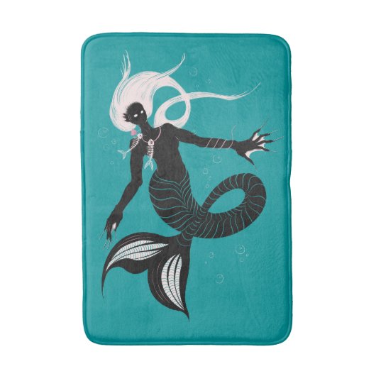 Gothic Mermaid Dark Fantasy Sea Creature Badematte (Vorderseite Vertikal)