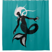 Gothic Mermaid Dark Fantasy Sea Creature Duschvorhang (Vorderseite)