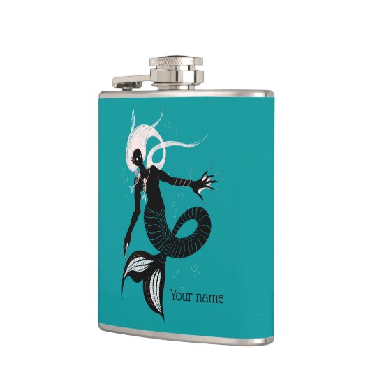 Gothic Mermaid Dark Fantasy Sea Creature Flachmann (Links)