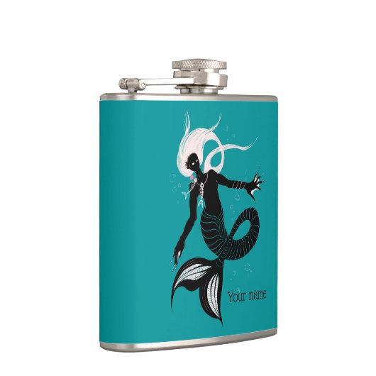 Gothic Mermaid Dark Fantasy Sea Creature Flachmann (Rechts)