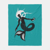 Gothic Mermaid Dark Fantasy Sea Creature Fleecedecke (Vorderseite)