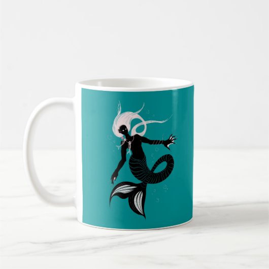 Gothic Mermaid Dark Fantasy Sea Creature Kaffeetasse (Links)
