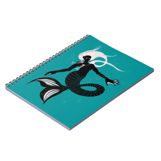 Gothic Mermaid Dark Fantasy Sea Creature Notizblock (Linke Seite)