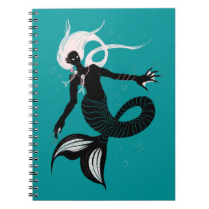 Gothic Mermaid Dark Fantasy Sea Creature Notizblock