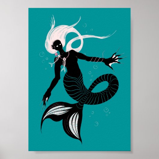 Gothic Mermaid Dark Fantasy Sea Creature Poster (Vorne)