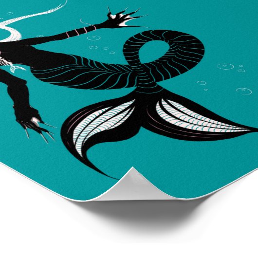 Gothic Mermaid Dark Fantasy Sea Creature Poster (Ecke)