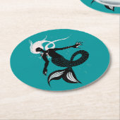 Gothic Mermaid Dark Fantasy Sea Creature Runder Pappuntersetzer (Angewinkelt)