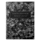 Gothic Mermaid | Dark Goth, Girly Black Scale Notizblock (Vorderseite)