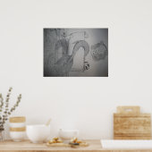 Gothic Mermaid in Bathtub Poster (Küche)