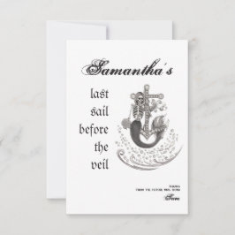Gothic Mermaid Last Sail Veil Junggeselinnen-Absch Dankeskarte