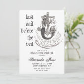Gothic Mermaid letzte Segel vor Veil Bachelorette Einladung (Stehend Vorderseite)