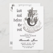 Gothic Mermaid letzte Segel vor Veil Bachelorette Einladung (Vorne/Hinten)