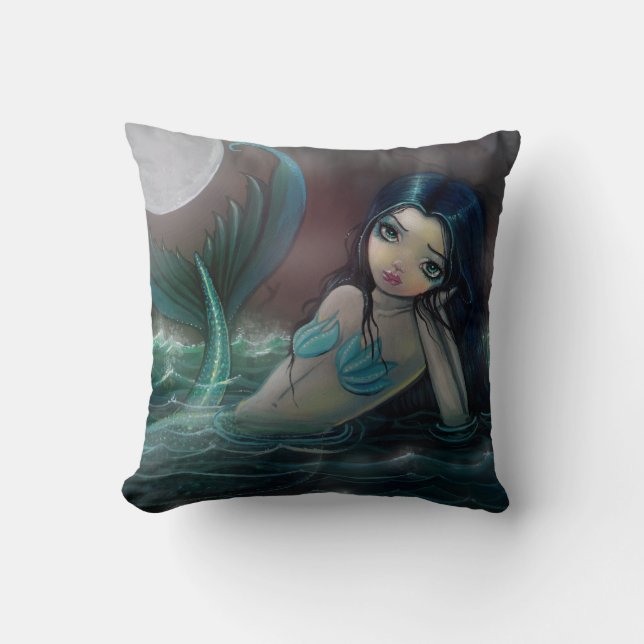 Gothic Mermaid Pillow Moonlit River Kissen (Vorderseite)
