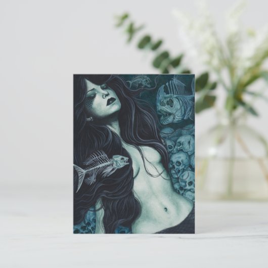 Gothic Mermaid Postcard Postkarte (Stehend Vorderseite)
