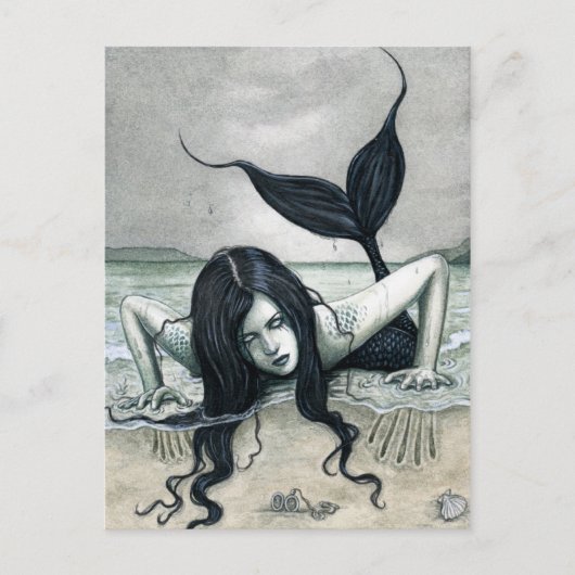 Gothic Mermaid Postcard Postkarte (Vorderseite)