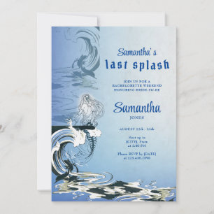 Gothic Mermaid Skeleton Last Splash Bachelorette Einladung