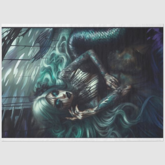 Gothic Mermaid Tissue Seidenpapier (Vorderseite)