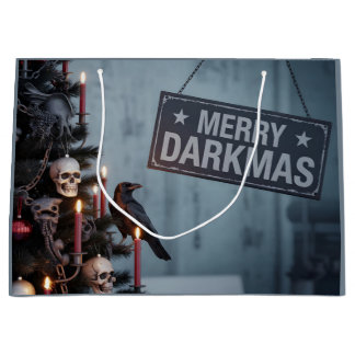 Gothic "Merry Darkmas" Horror Christmas Tree Große Geschenktüte