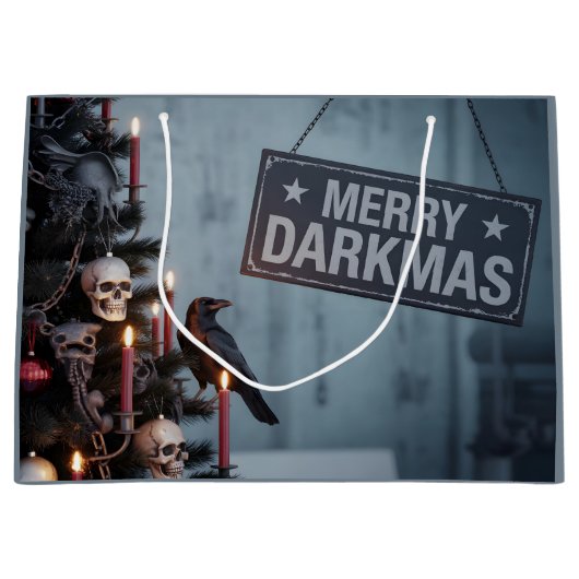 Gothic "Merry Darkmas" Horror Christmas Tree Große Geschenktüte (Vorderseite)