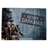 Gothic "Merry Darkmas" Horror Christmas Tree Große Geschenktüte (Rückseite)