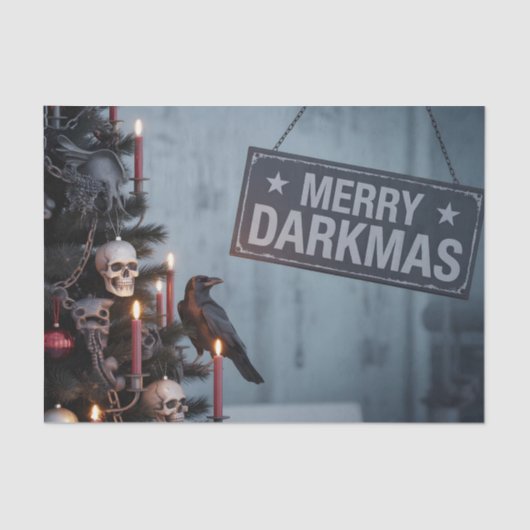 Gothic "Merry Darkmas" Horror Christmas Tree Seidenpapier (Vorderseite)