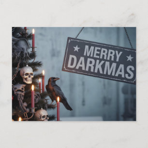 Gothic "Merry Darkmas" Horror-Weihnachtsbaum Feiertagspostkarte