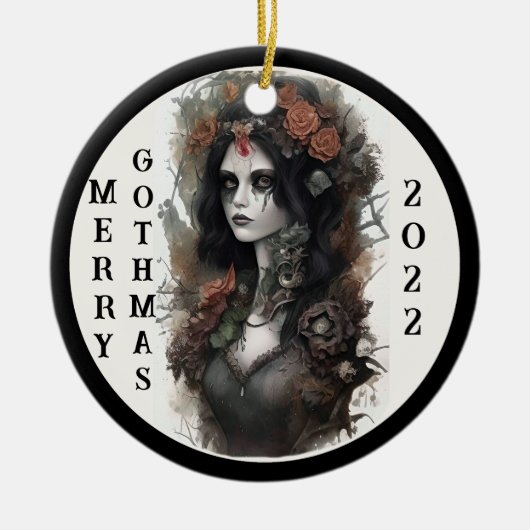 Gothic Merry Gothmas Keramik Ornament (Vorne)