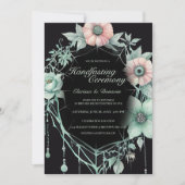 Gothic Mint Green Spider Floral Web Handfasting Einladung (Vorderseite)