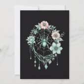 Gothic Mint Green Spider Floral Web Handfasting Einladung (Rückseite)