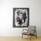 Gothic Mirror Girl-Rose Wandteppich (Beispiel)