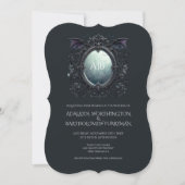 Gothic Mirror Monogram Wedding Invitation Einladung (Vorderseite)