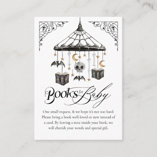 Gothic Mobile Books for Baby & Registry QR Code Begleitkarte (Vorderseite)