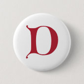 Gothic Monogram Letter D Button (Vorderseite)
