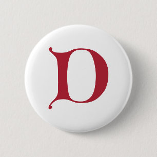 Gothic Monogram Letter D Button