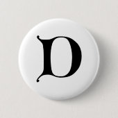Gothic Monogram Letter D Button (Vorderseite)