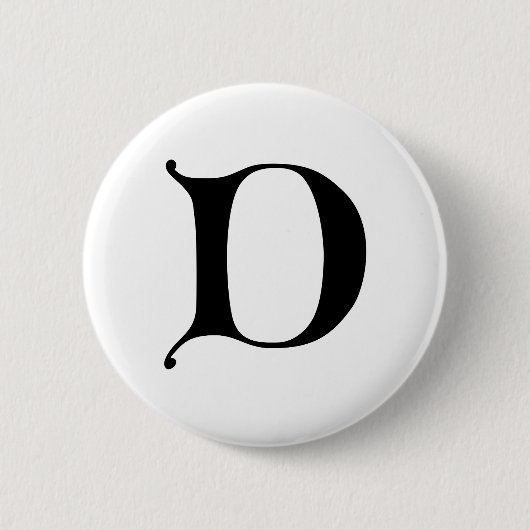 Gothic Monogram Letter D Button (Vorderseite)