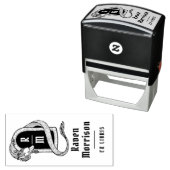 Gothic Monogram Mystical Dragon Ex Libris Book Permastempel (Beispiel)