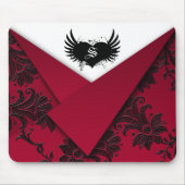 Gothic Monogram Red and Black Baroque Mousepad (Vorne)