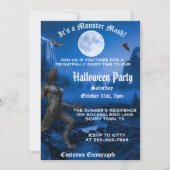 Gothic Monster Mash Werewolf Halloween-Party Einladung (Vorderseite)