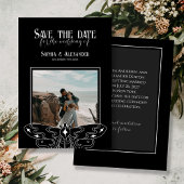 Gothic Moody Black and White Wedding Foto Save The Date
