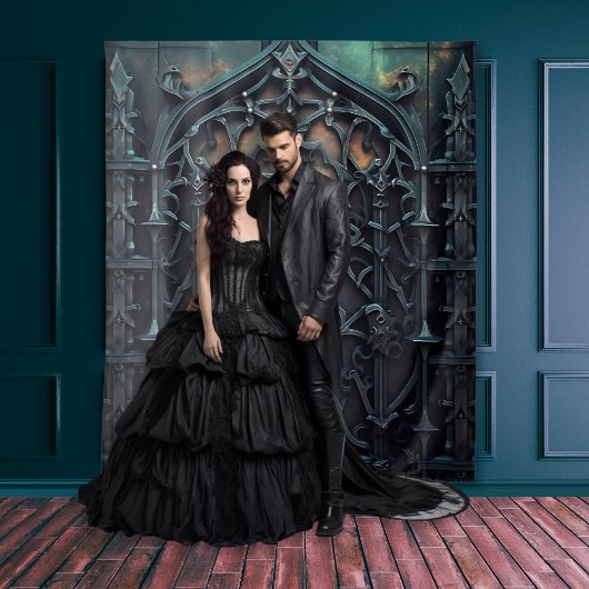 Gothic Moody Black Arch Wandteppich