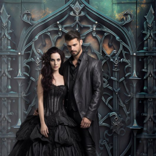 Gothic Moody Black Arch Wandteppich