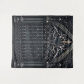 Gothic Moody Black Arched Door Wandteppich (Vorderseite (Horizontal))