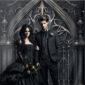 Gothic Moody Black Arched Door Wandteppich