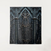 Gothic Moody Black & Bronze Arch Wandteppich (Vorderseite)