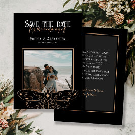 Gothic Moody Black Wedding Foto Save The Date