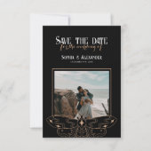 Gothic Moody Black Wedding Foto Save The Date (Vorderseite)