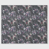 Gothic Moody Blume Skulls und Crows Geschenkpapier (Flach)