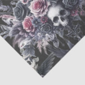 Gothic Moody Blume Skulls und Crows Seidenpapier (Ausschnitt)
