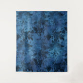 Gothic Moody Damask Black & Blue Vintag Damask Wandteppich (Vorderseite)